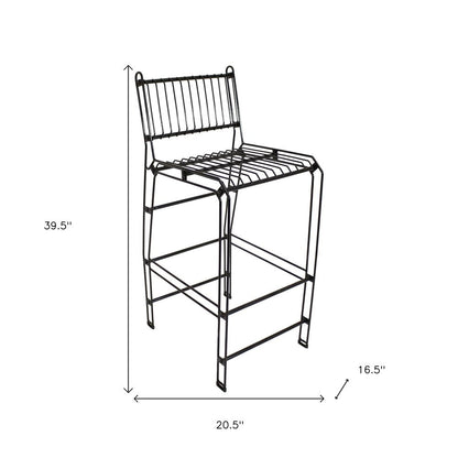 21" Black Steel Outdoor Accent Chair HomeRoots