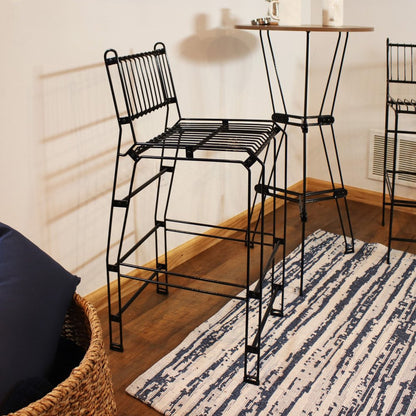 21" Black Steel Outdoor Accent Chair HomeRoots