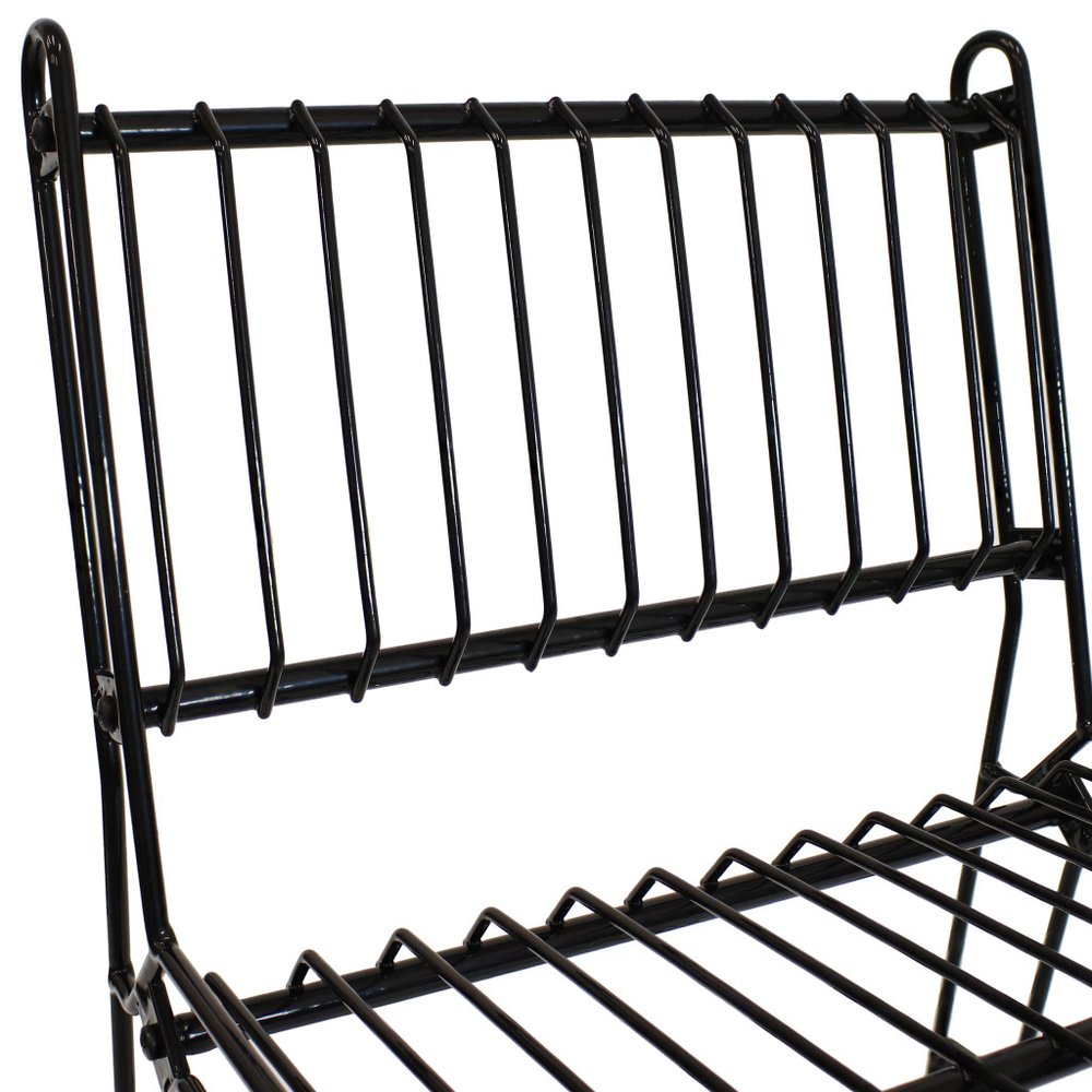 21" Black Steel Outdoor Accent Chair HomeRoots
