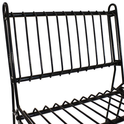 21" Black Steel Outdoor Accent Chair HomeRoots