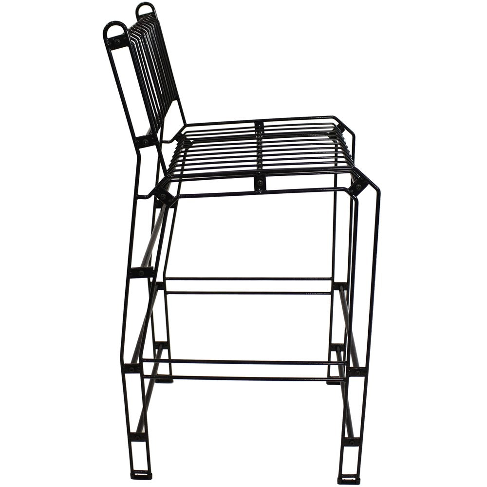 21" Black Steel Outdoor Accent Chair HomeRoots