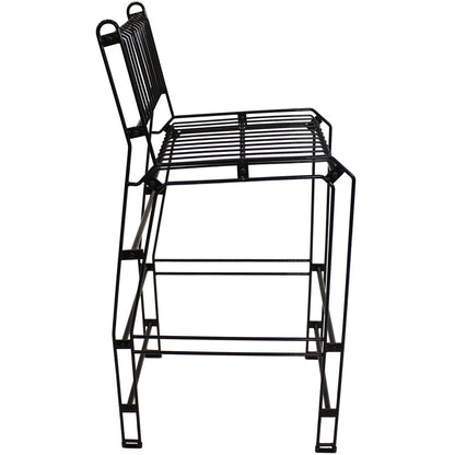29" Black Steel Outdoor Bar Height Chair HomeRoots