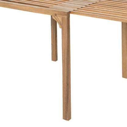 60" Natural Solid Wood Extendable Outdoor Dining Table HomeRoots