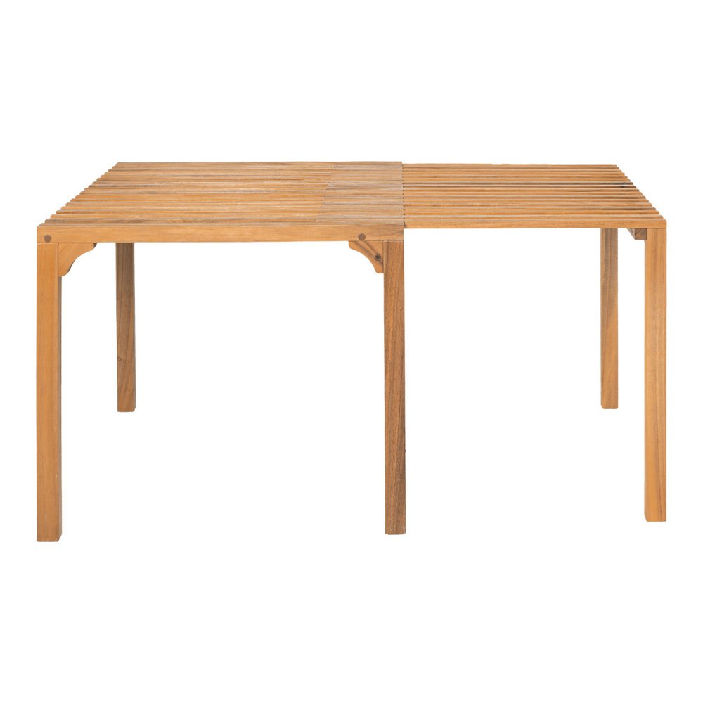 60" Natural Solid Wood Extendable Outdoor Dining Table HomeRoots