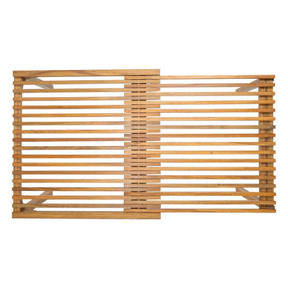 60" Natural Solid Wood Extendable Outdoor Dining Table HomeRoots