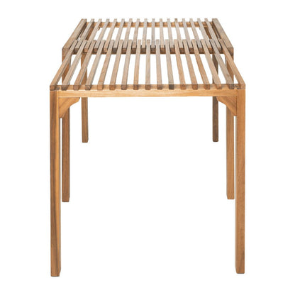 60" Natural Solid Wood Extendable Outdoor Dining Table HomeRoots