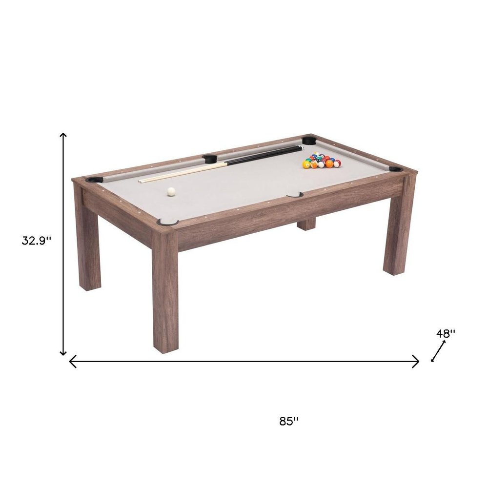 85" Brown Convertible Game And Dining Table HomeRoots