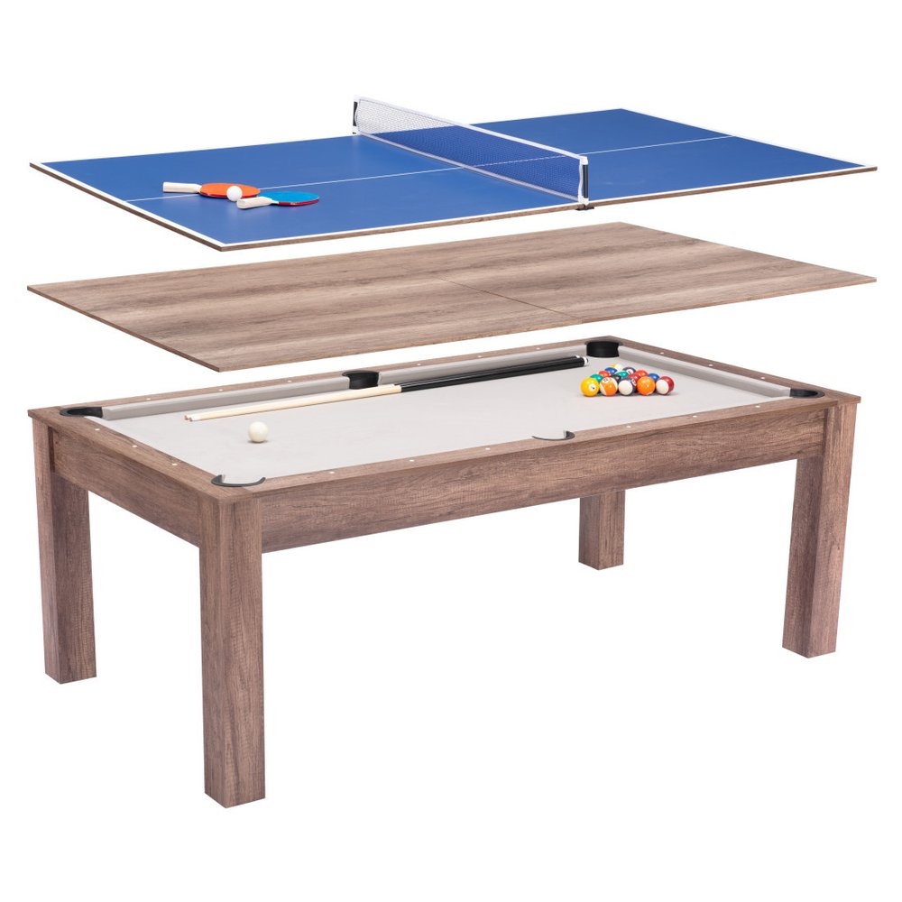 85" Brown Convertible Game And Dining Table HomeRoots