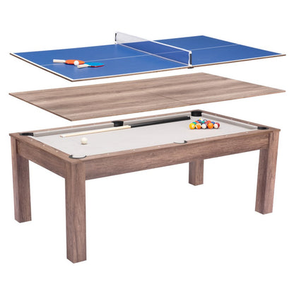 85" Brown Convertible Game And Dining Table HomeRoots