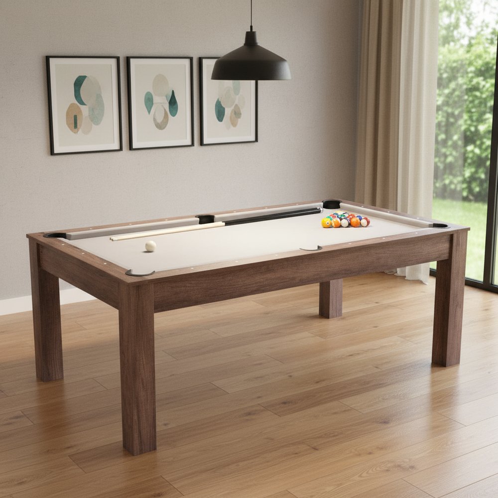 85" Brown Convertible Game And Dining Table HomeRoots