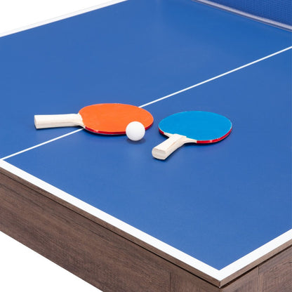 85" Brown Convertible Game And Dining Table HomeRoots
