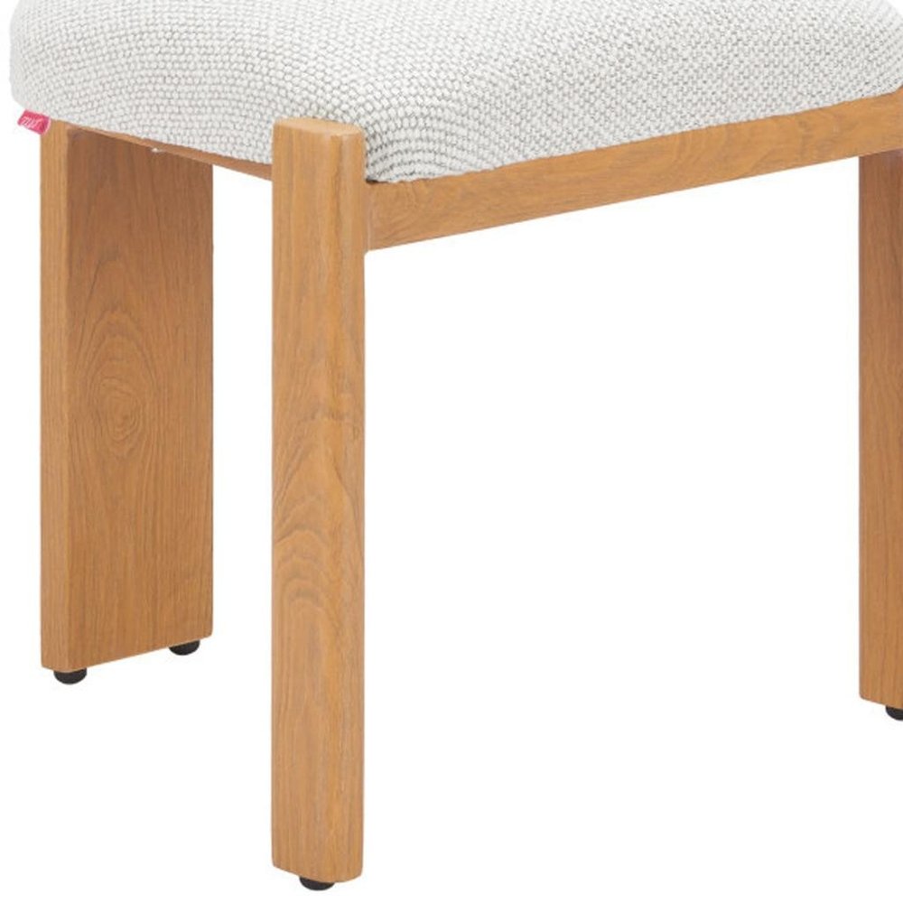 Beige And Natural Olefin And Aluminum Open Back Dining Side Chair — view 2