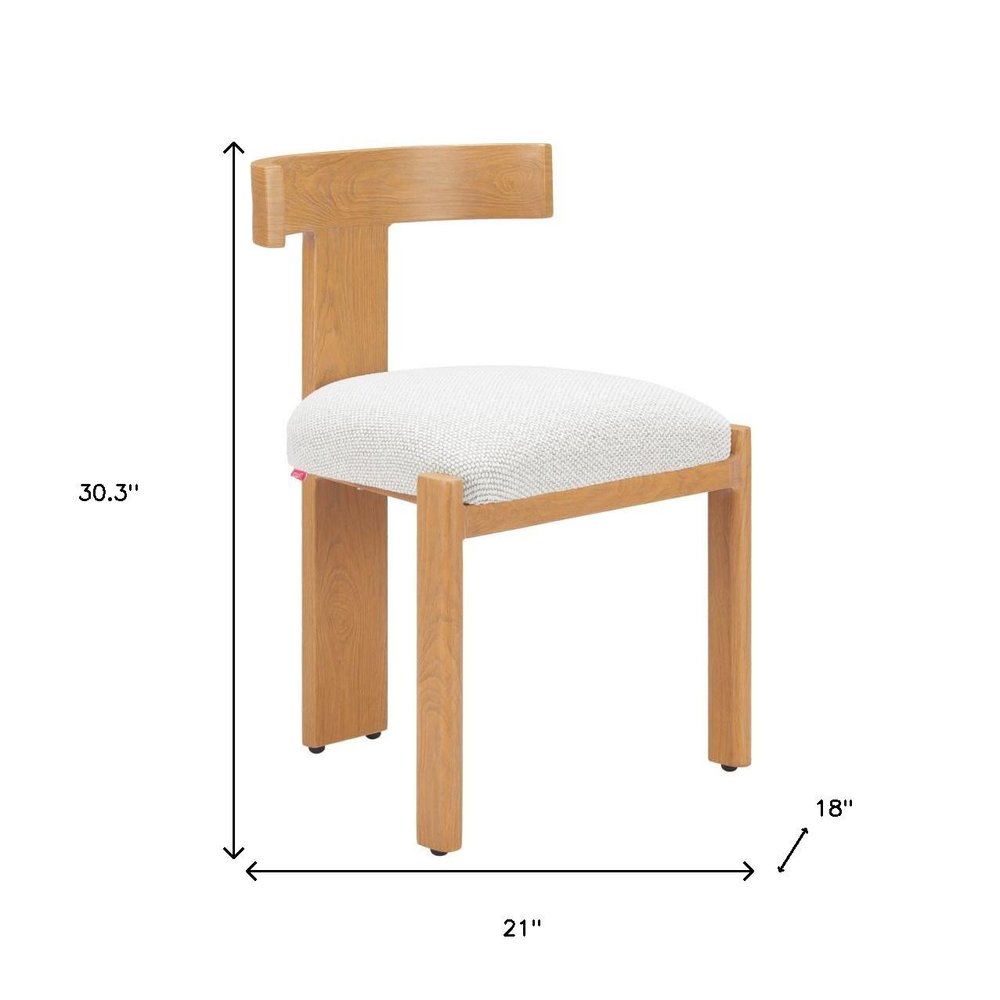 Beige And Natural Olefin And Aluminum Open Back Dining Side Chair — view 3