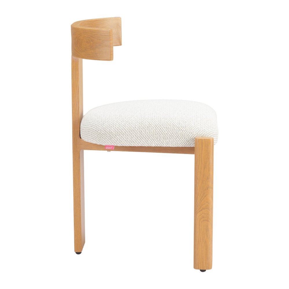 Beige And Natural Olefin And Aluminum Open Back Dining Side Chair — view 5