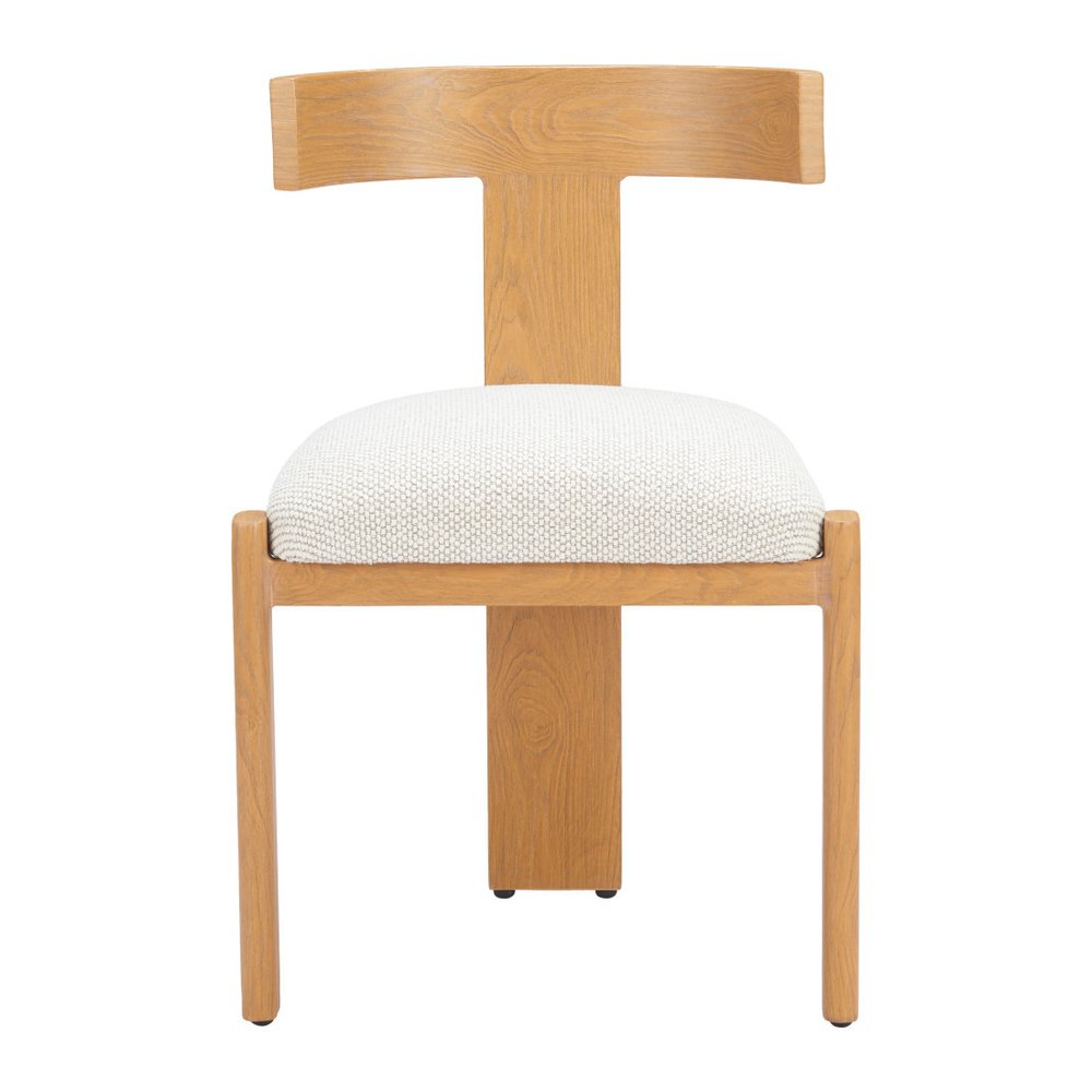 Beige And Natural Olefin And Aluminum Open Back Dining Side Chair — view 6