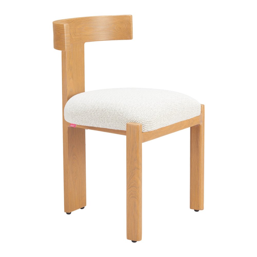 Beige And Natural Olefin And Aluminum Open Back Dining Side Chair — view 8