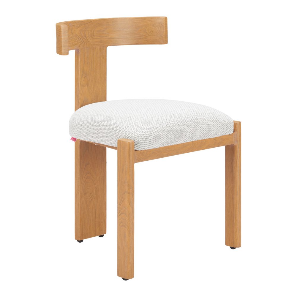 Beige And Natural Olefin And Aluminum Open Back Dining Side Chair — view 9