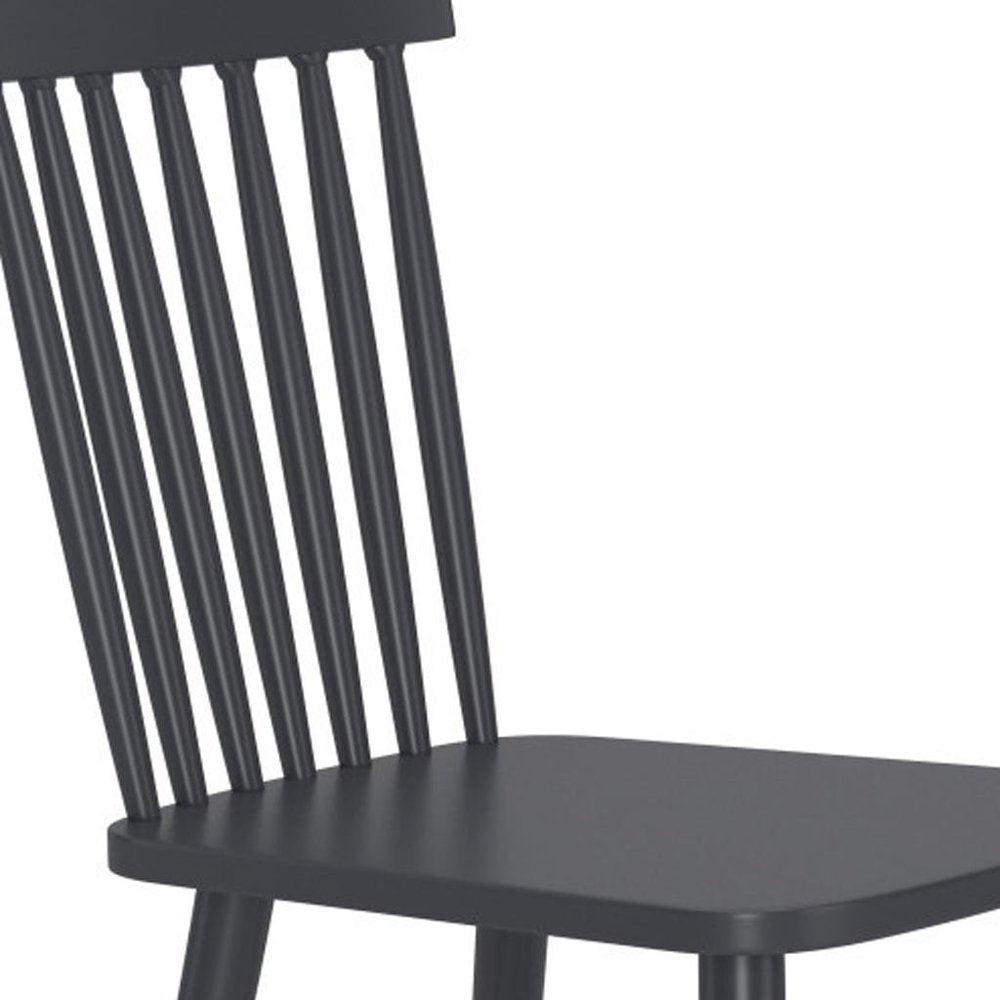 Set of Two Black Aluminum Slat Back Dining Side Chairs — view 1