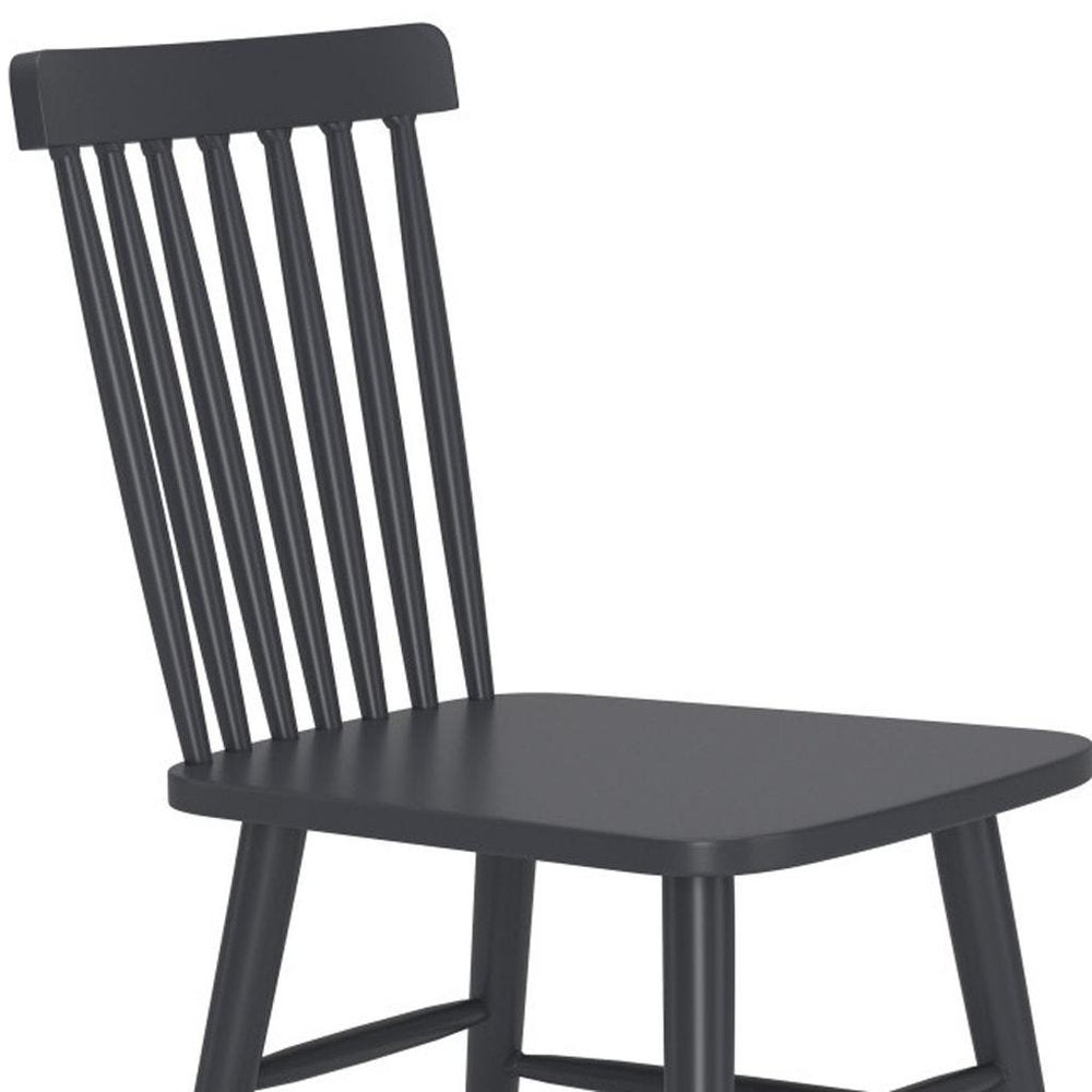 Set of Two Black Aluminum Slat Back Dining Side Chairs — view 2