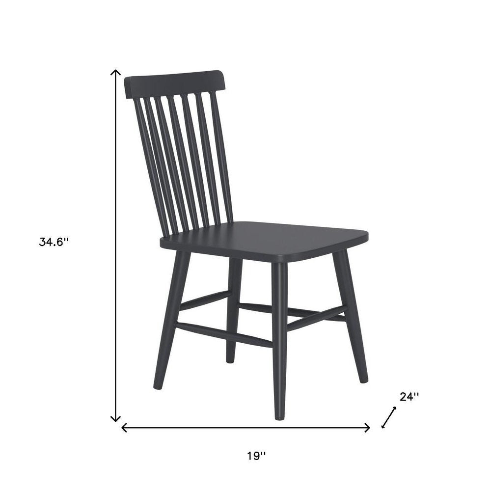 Set of Two Black Aluminum Slat Back Dining Side Chairs — view 3