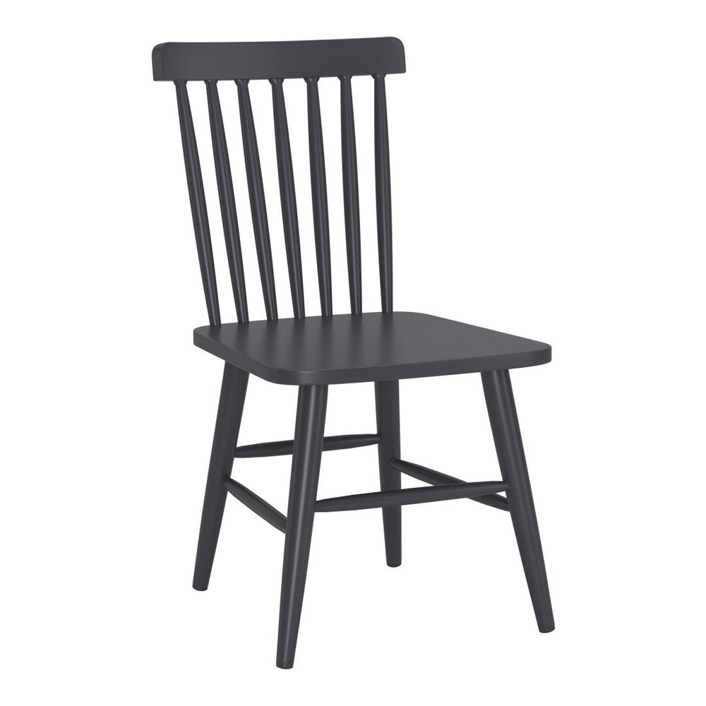 Set of Two Black Aluminum Slat Back Dining Side Chairs — view 8