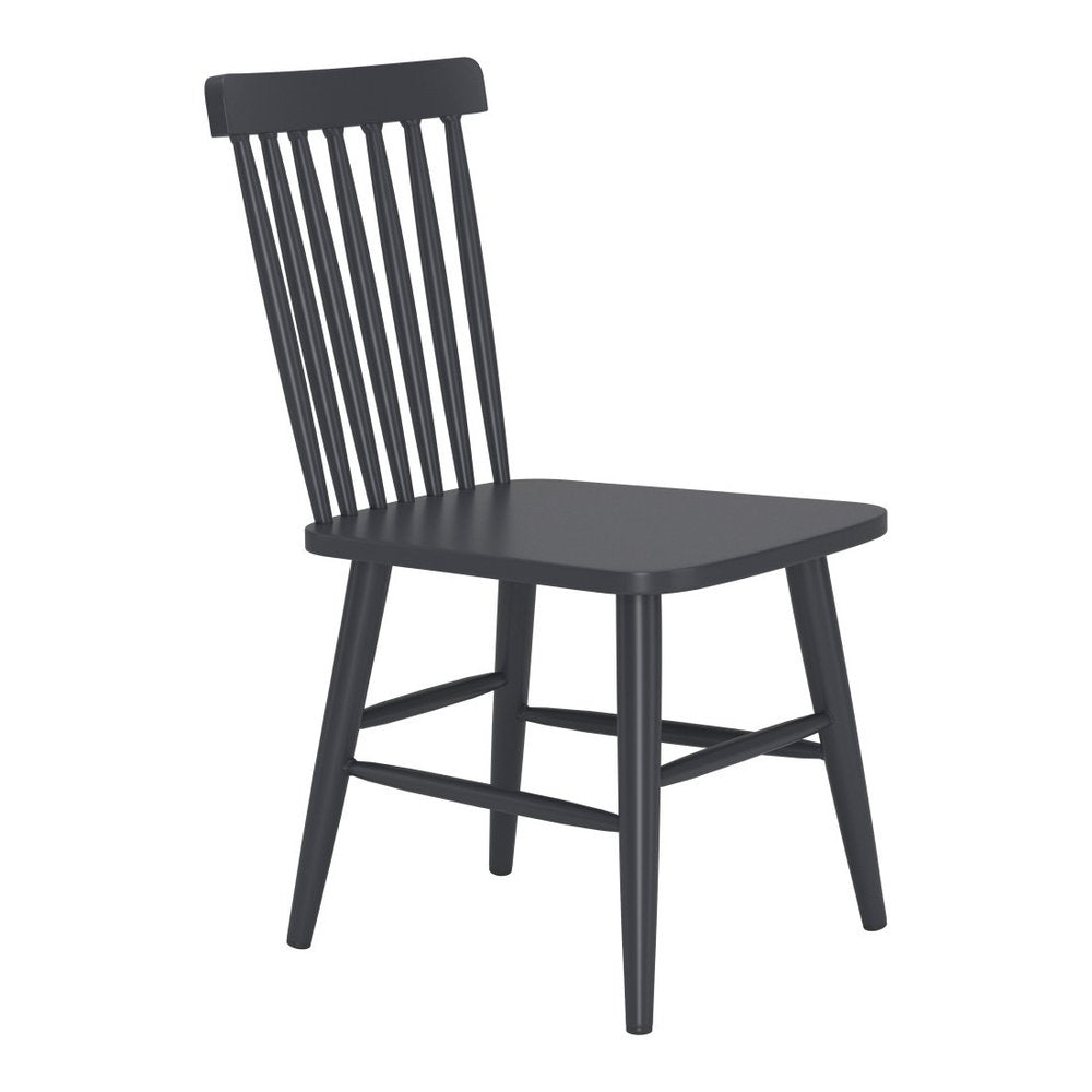 Set of Two Black Aluminum Slat Back Dining Side Chairs — view 9