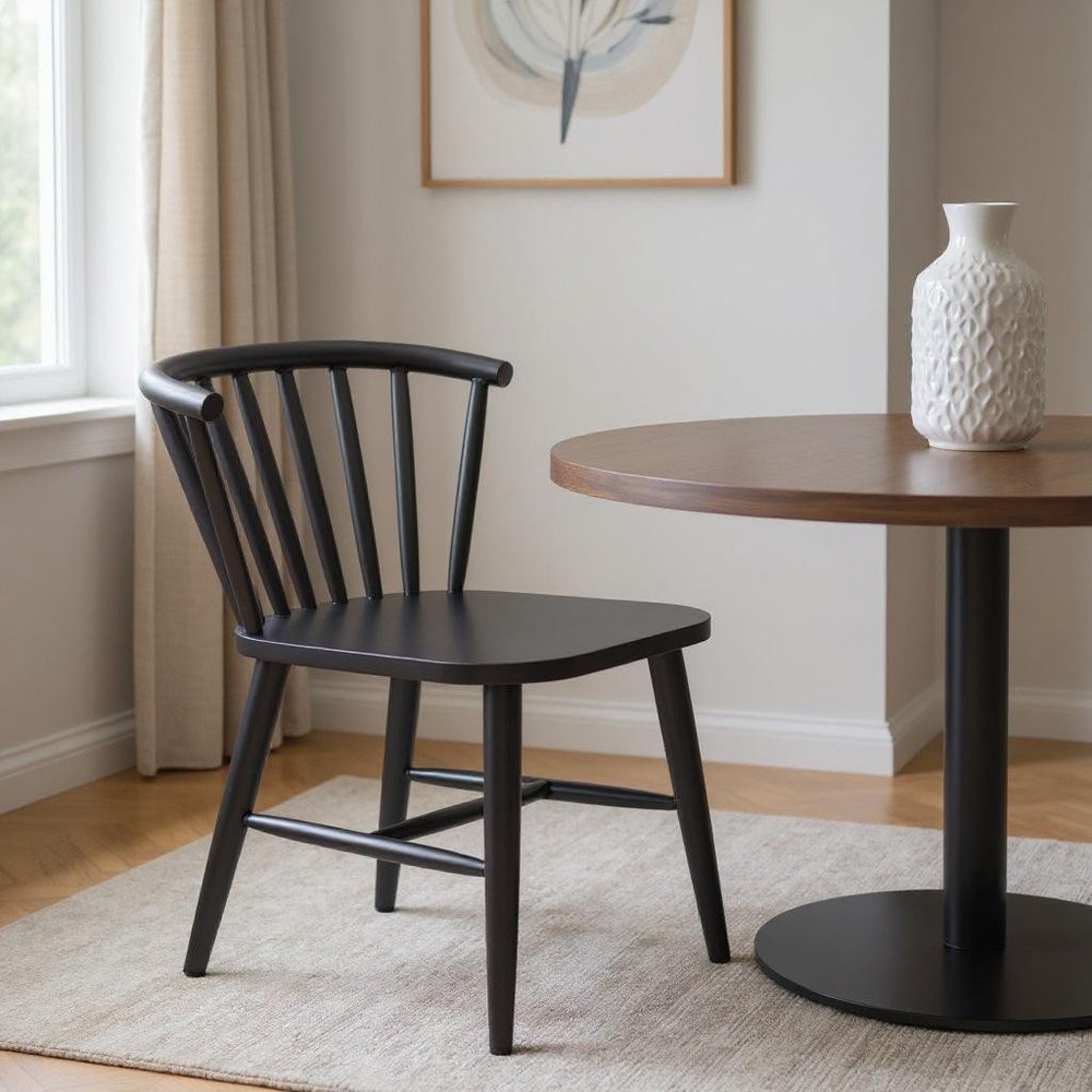 Black Aluminum Windsor Back Dining Side Chair HomeRoots