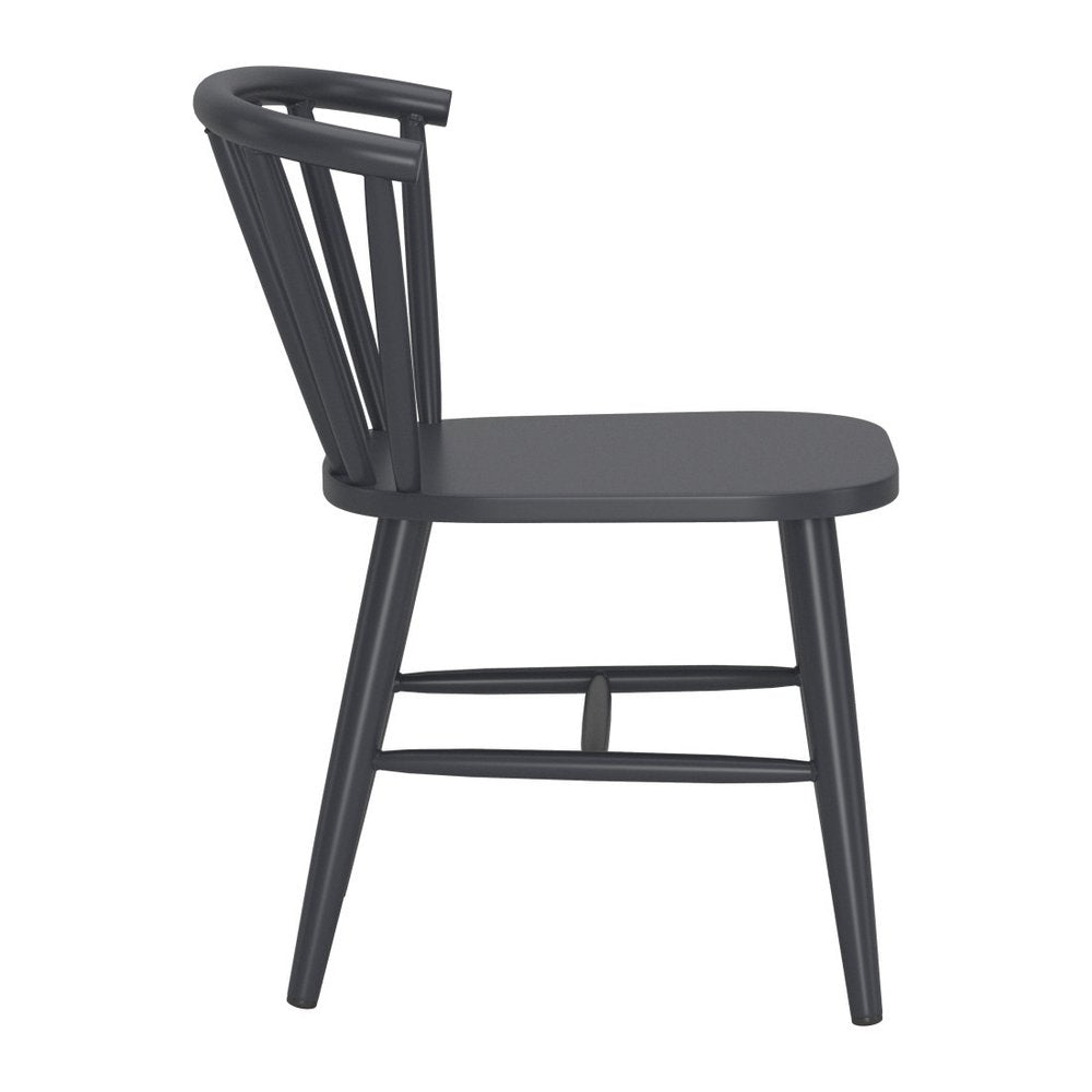 Black Aluminum Windsor Back Dining Side Chair — view 6