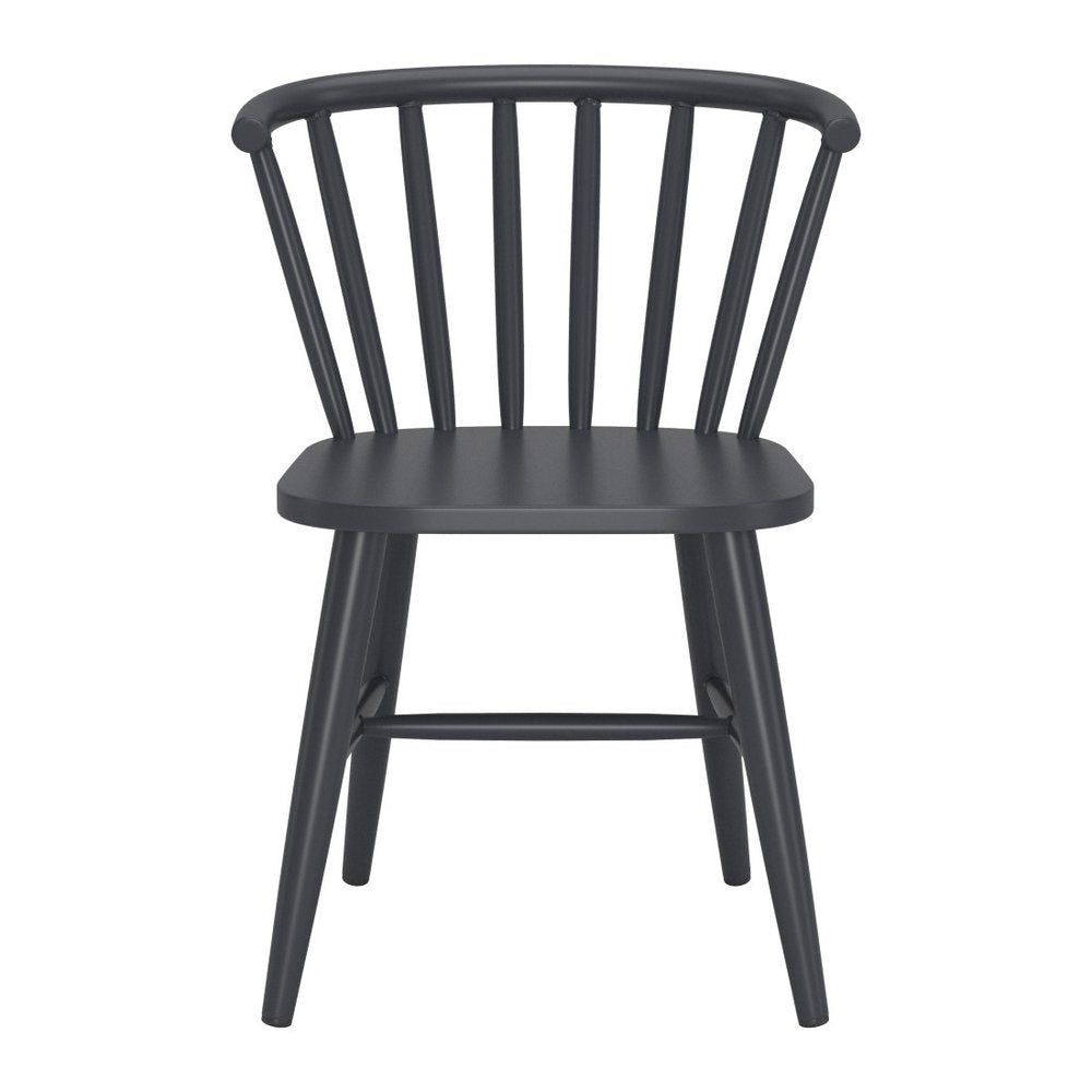 Black Aluminum Windsor Back Dining Side Chair — view 3