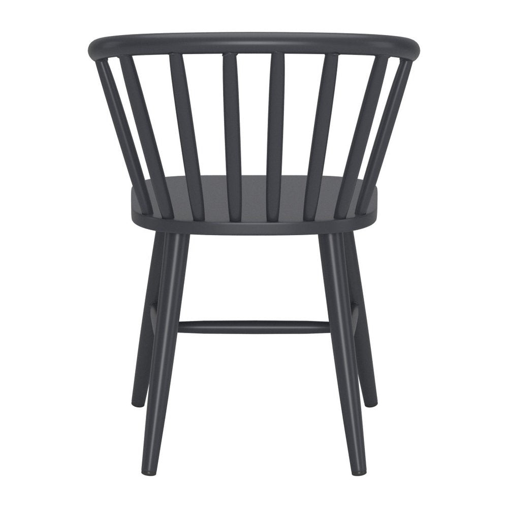 Black Aluminum Windsor Back Dining Side Chair — view 7