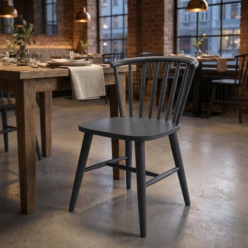 Black Aluminum Windsor Back Dining Side Chair HomeRoots