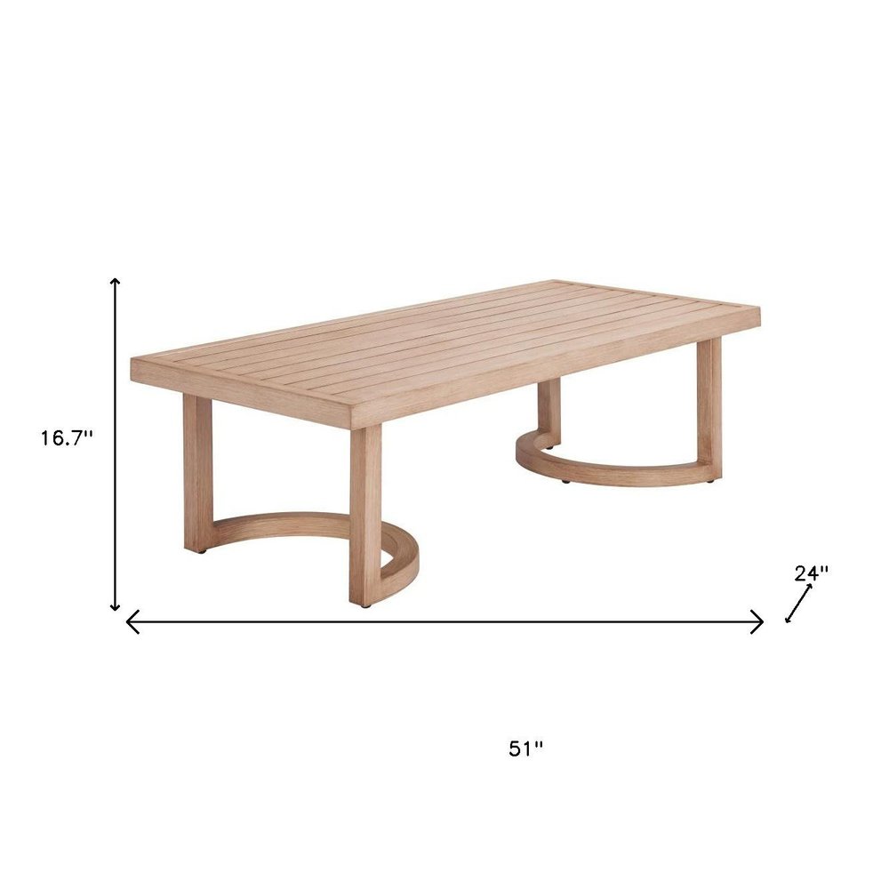 51" Brown Aluminum Outdoor Coffee Table HomeRoots
