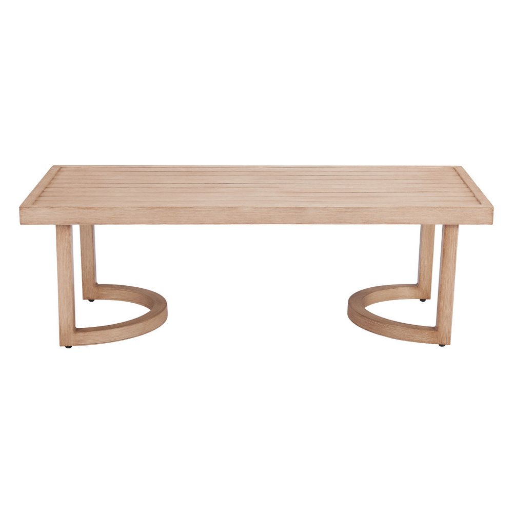 51" Brown Aluminum Outdoor Coffee Table HomeRoots
