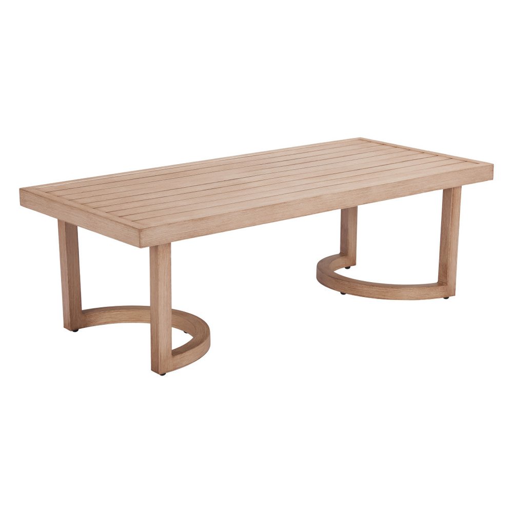 51" Brown Aluminum Outdoor Coffee Table HomeRoots