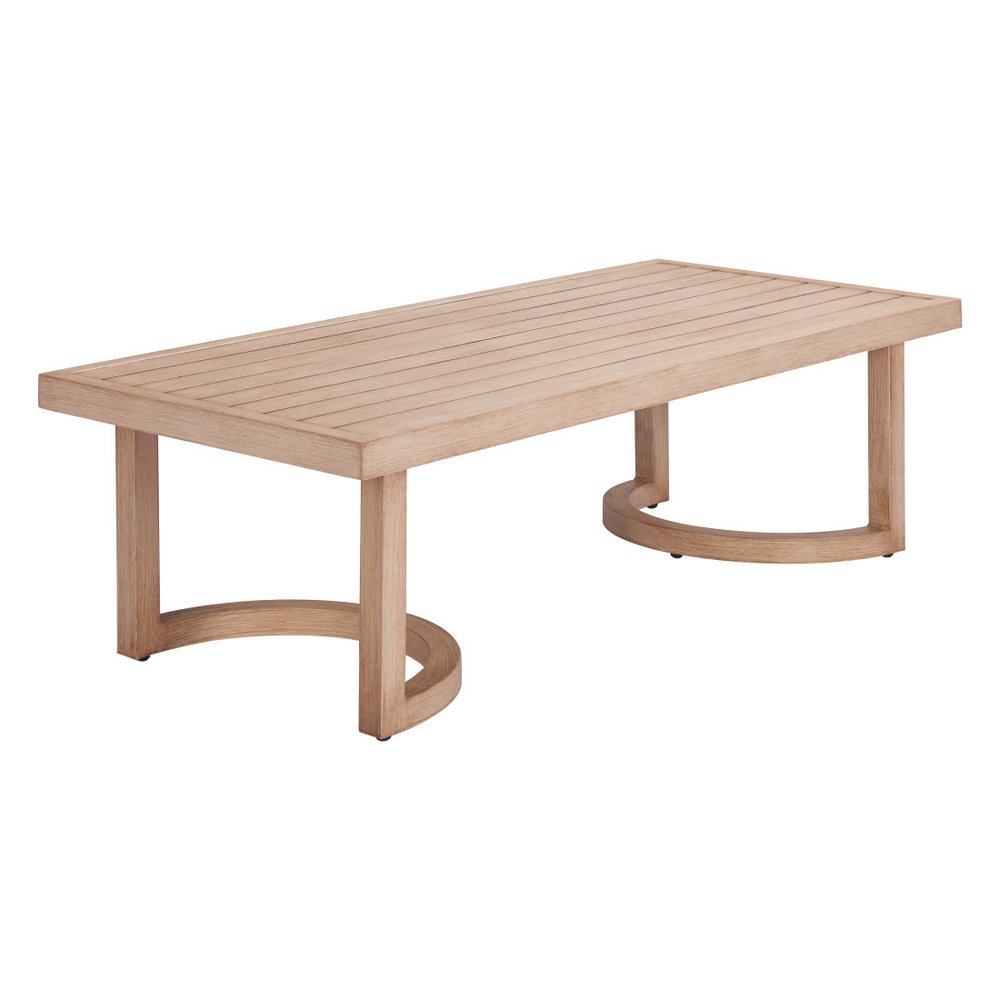 51" Brown Aluminum Outdoor Coffee Table HomeRoots