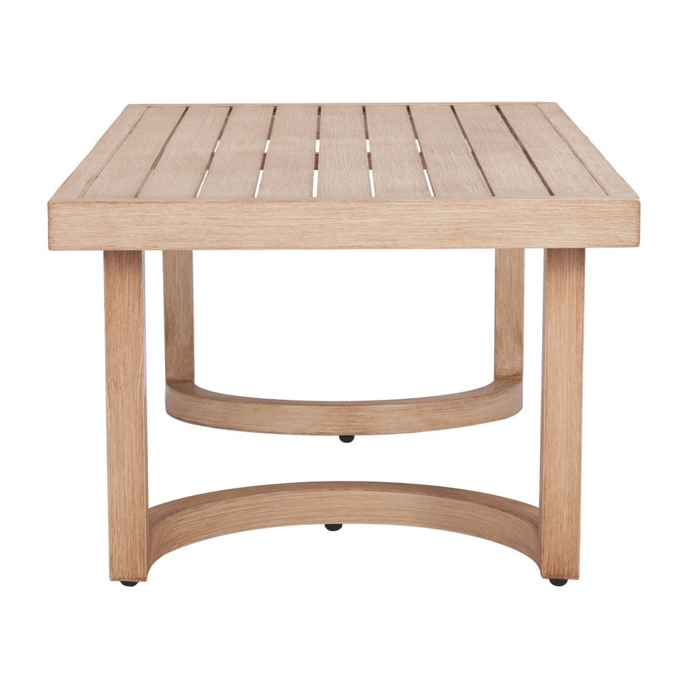 51" Brown Aluminum Outdoor Coffee Table HomeRoots