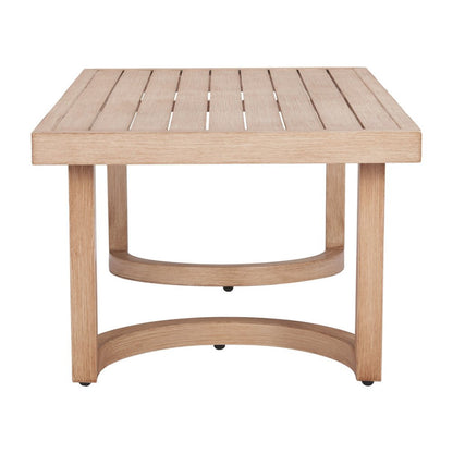 51" Brown Aluminum Outdoor Coffee Table HomeRoots