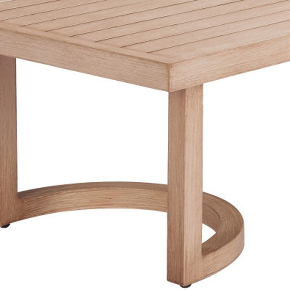 51" Brown Aluminum Outdoor Coffee Table HomeRoots