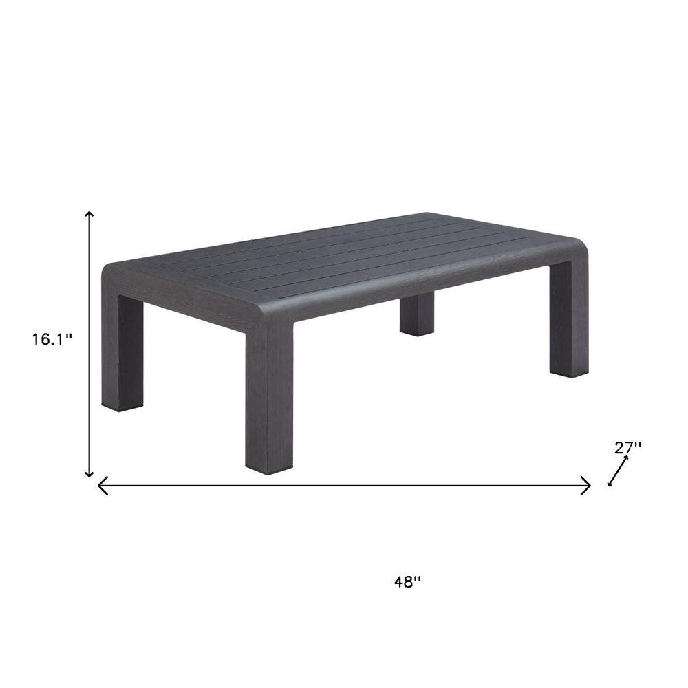48" Black Aluminum Outdoor Coffee Table HomeRoots
