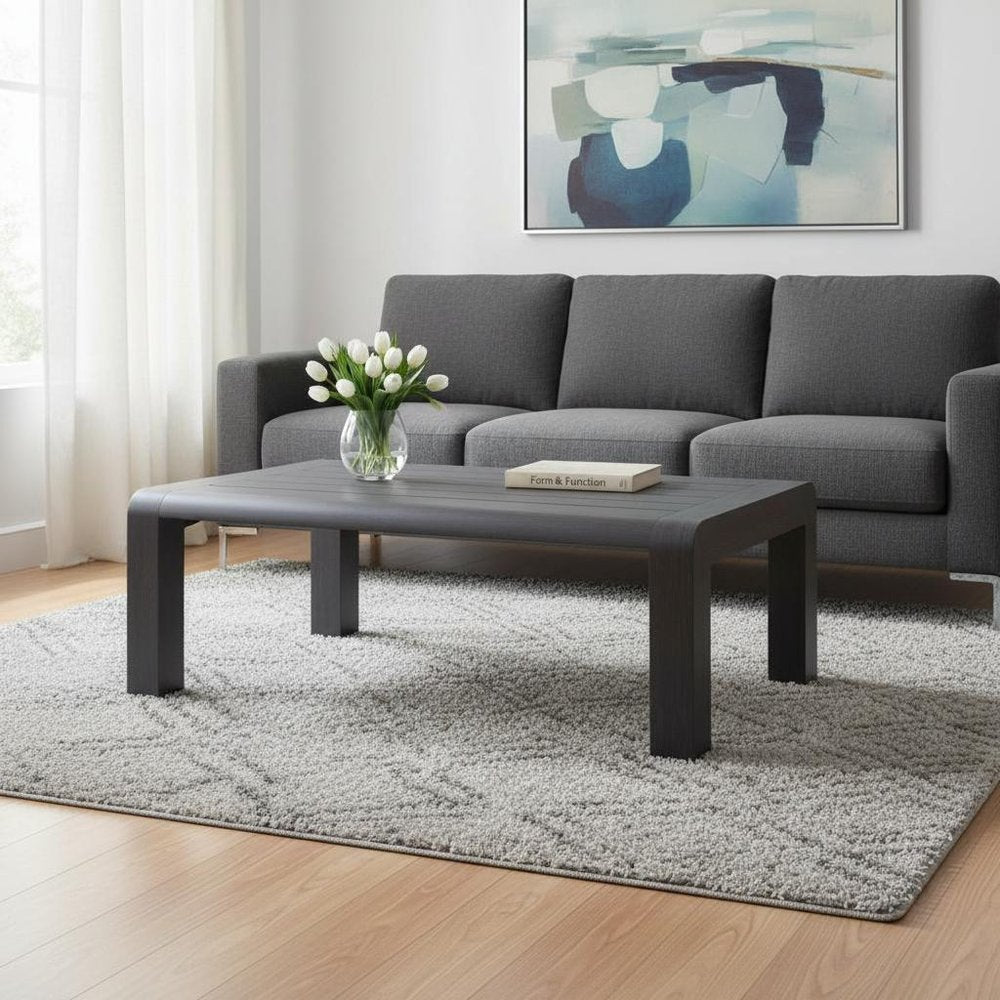 48" Black Aluminum Outdoor Coffee Table HomeRoots