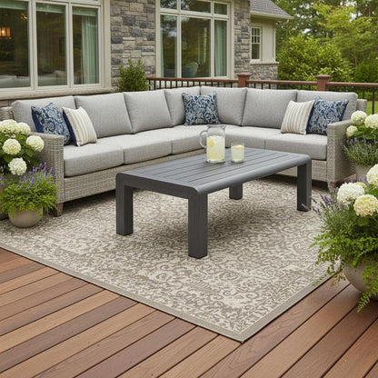 48" Black Aluminum Outdoor Coffee Table HomeRoots