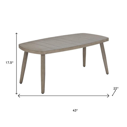 43" Brown Aluminum Outdoor Coffee Table HomeRoots