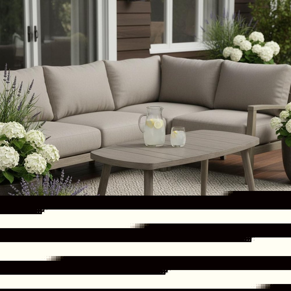 43" Brown Aluminum Outdoor Coffee Table HomeRoots