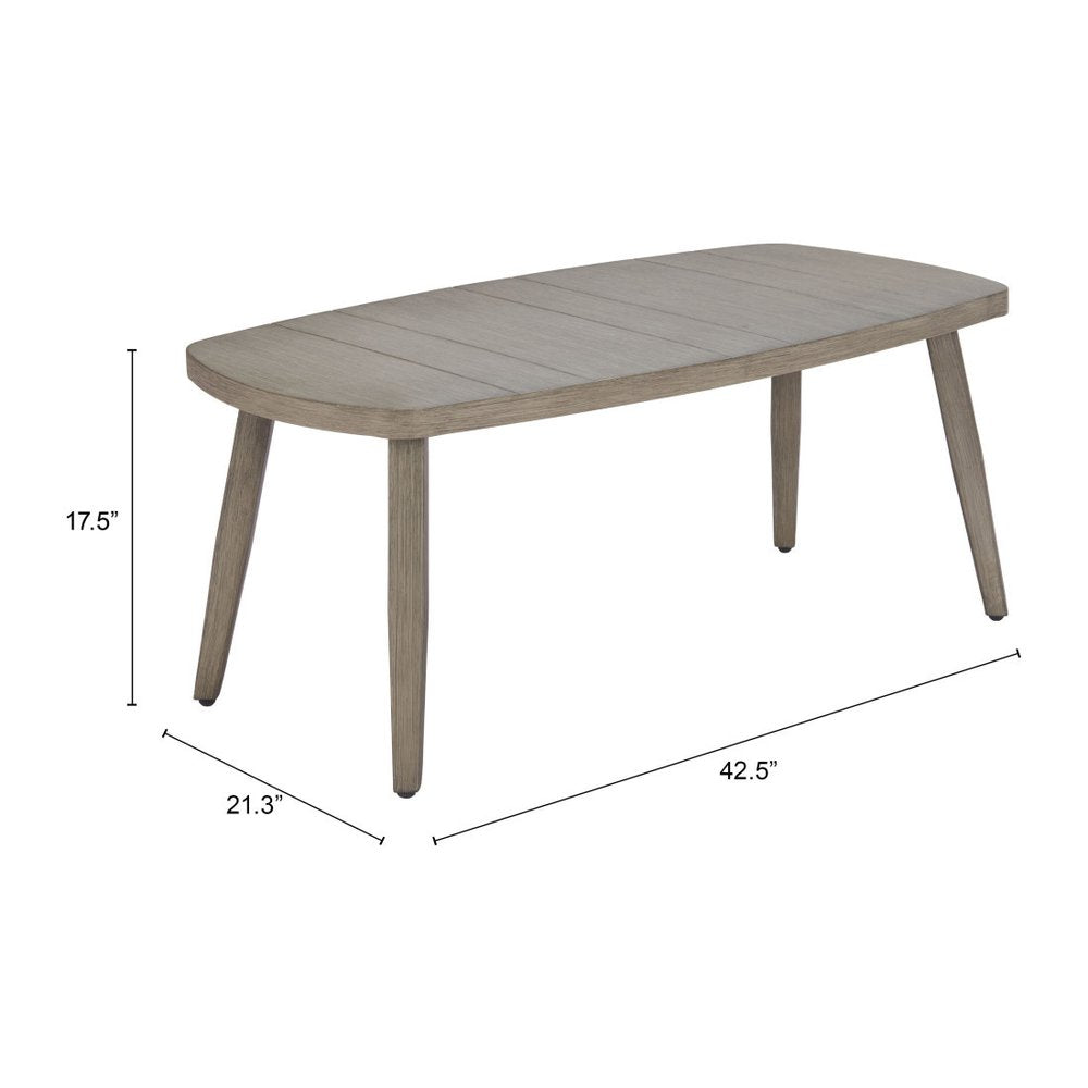 43" Brown Aluminum Outdoor Coffee Table HomeRoots