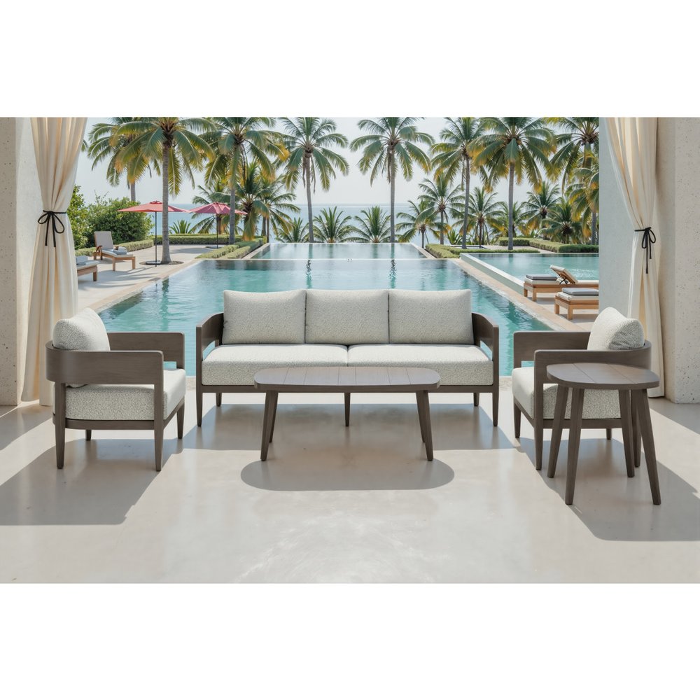 43" Brown Aluminum Outdoor Coffee Table HomeRoots