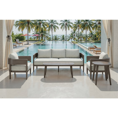 43" Brown Aluminum Outdoor Coffee Table HomeRoots