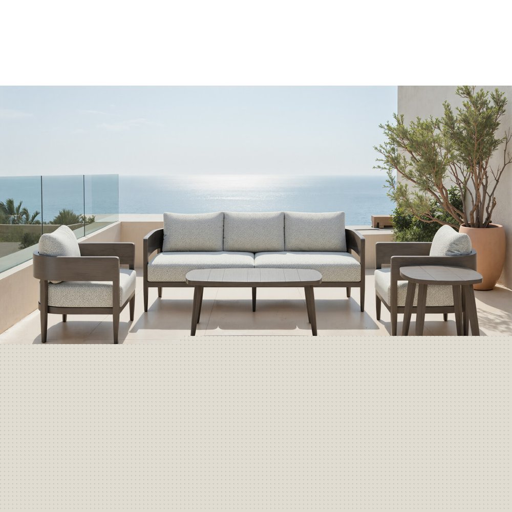 43" Brown Aluminum Outdoor Coffee Table HomeRoots