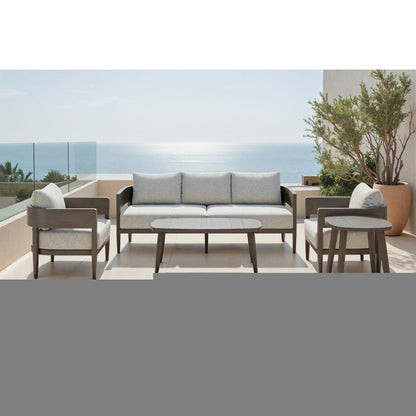 43" Brown Aluminum Outdoor Coffee Table HomeRoots