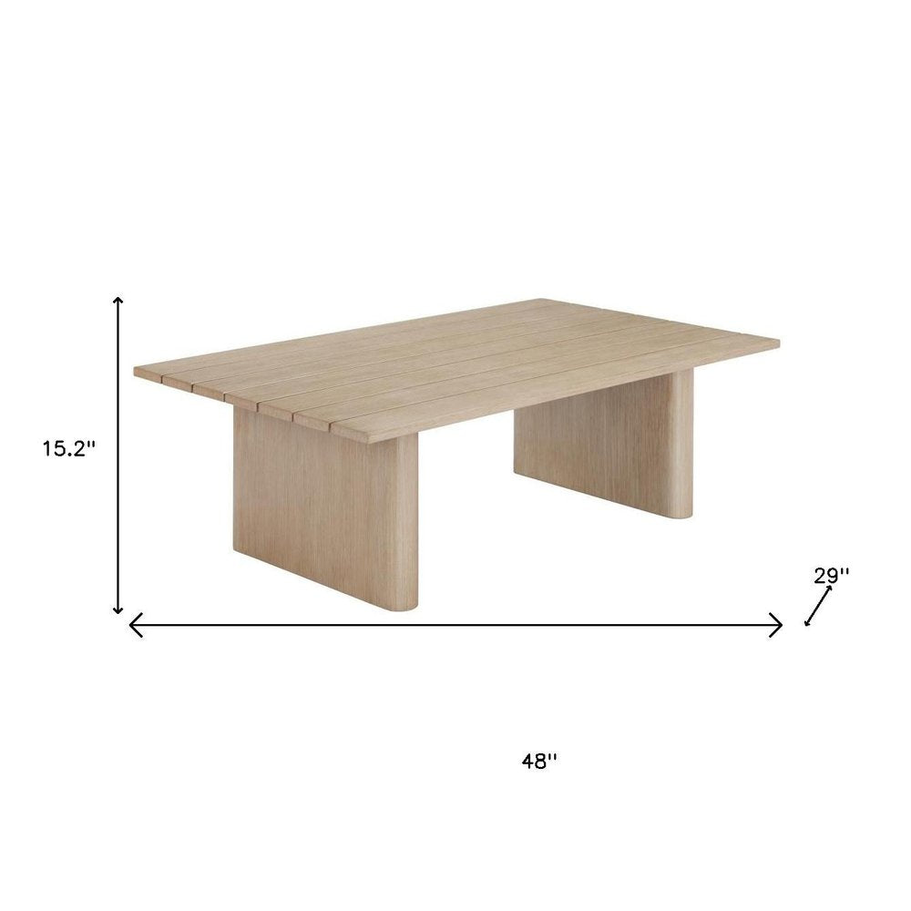 48" Natural Aluminum Outdoor Coffee Table HomeRoots