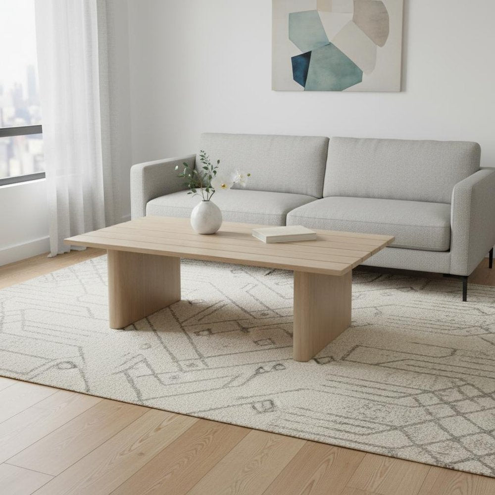 48" Natural Aluminum Outdoor Coffee Table HomeRoots